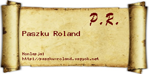 Paszku Roland névjegykártya